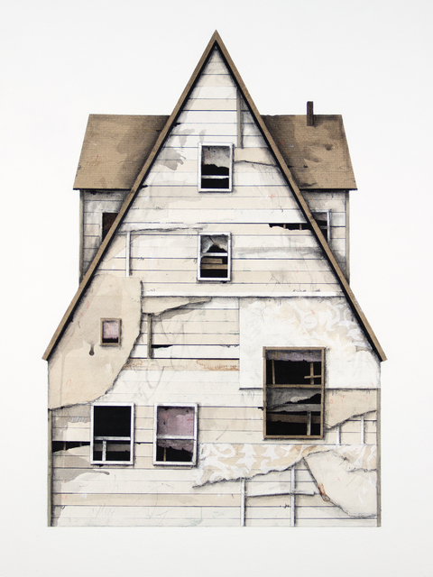Seth Clark, ‘House Portrait Series XV’, 2018, Drawing, Collage or other Work on Paper, Paper, charcoal, pastel, acrylic, graphite on wood, Paradigm Gallery + Studio