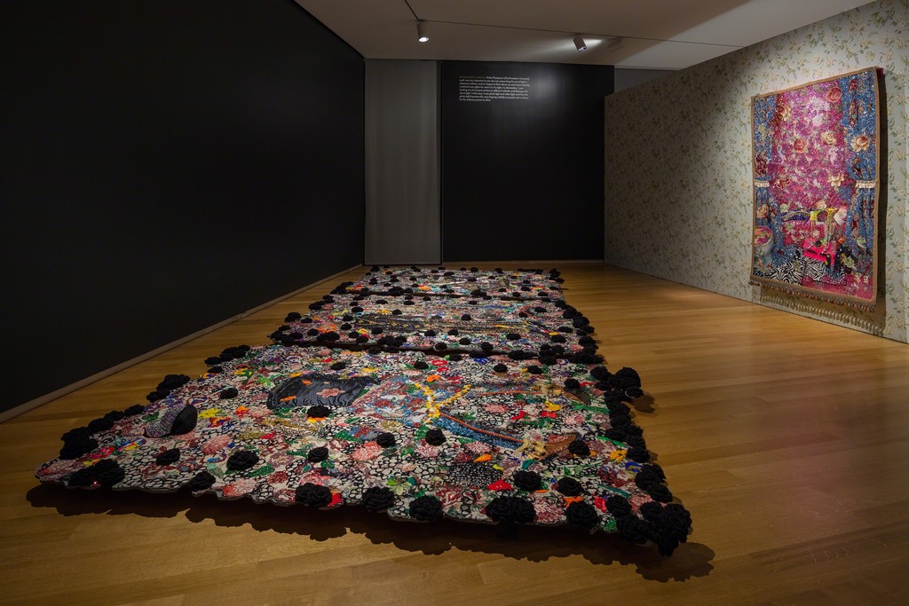Installation View of Ebony G. Patterson: Dead Treez at the Museum of Arts and Design
Photo: Butcher Walsh © Museum of Arts and Design Installation View of Ebony G. Patterson: Dead Treez at the Museum of Arts and Design
Photo: Butcher Walsh © Museum of Arts and Design