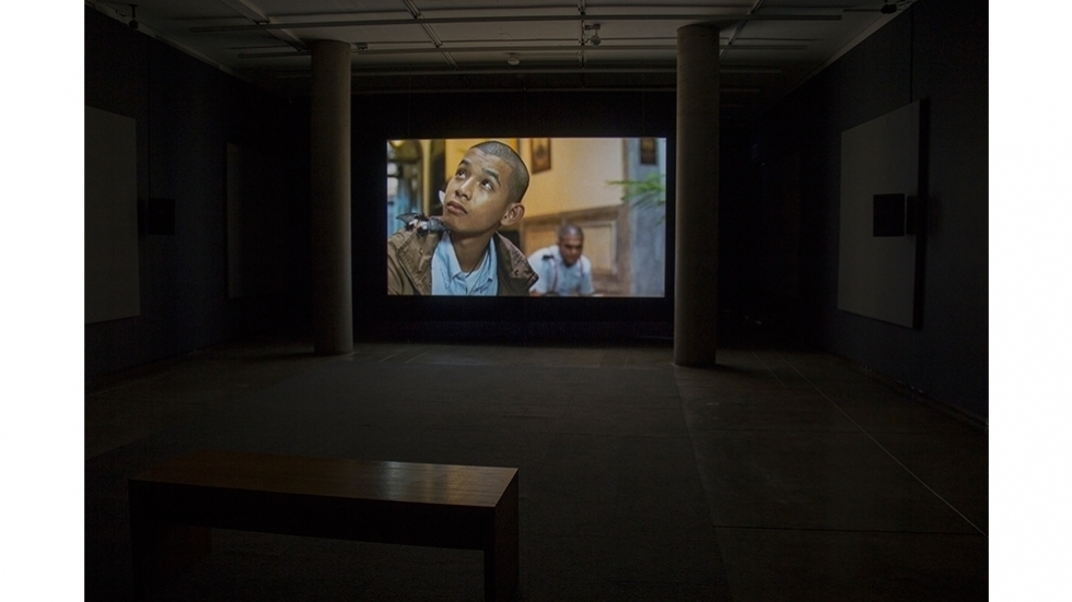 Installation view, Carpenter Center, 2016. Phil Collins, the meaning of style, 2011. Installation view, Carpenter Center, 2016. Phil Collins, the meaning of style, 2011.
