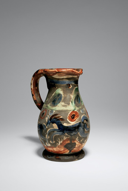 Pablo Picasso, ‘Trois chenvaux au galop’, 1954, Sculpture, Terracotta, painted with blue and brick red enamel on a gray background, Gagosian