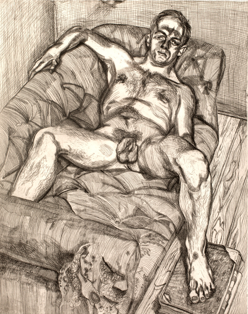 Lucian Freud, ‘Man Posing’, 1982, Print, Etching, Zuleika Gallery