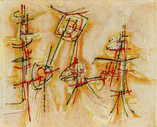 Achille Perilli, ‘Frammento d'epigrafe’, 1957, Painting, Mixed media on canvas, ArtRite