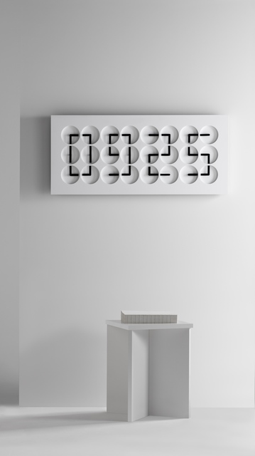 Humans Since 1982, ‘ClockClock 24, white’, 2016, Design/Decorative Art, Synchronized Electronic Clocks, Corian, Gallery ALL