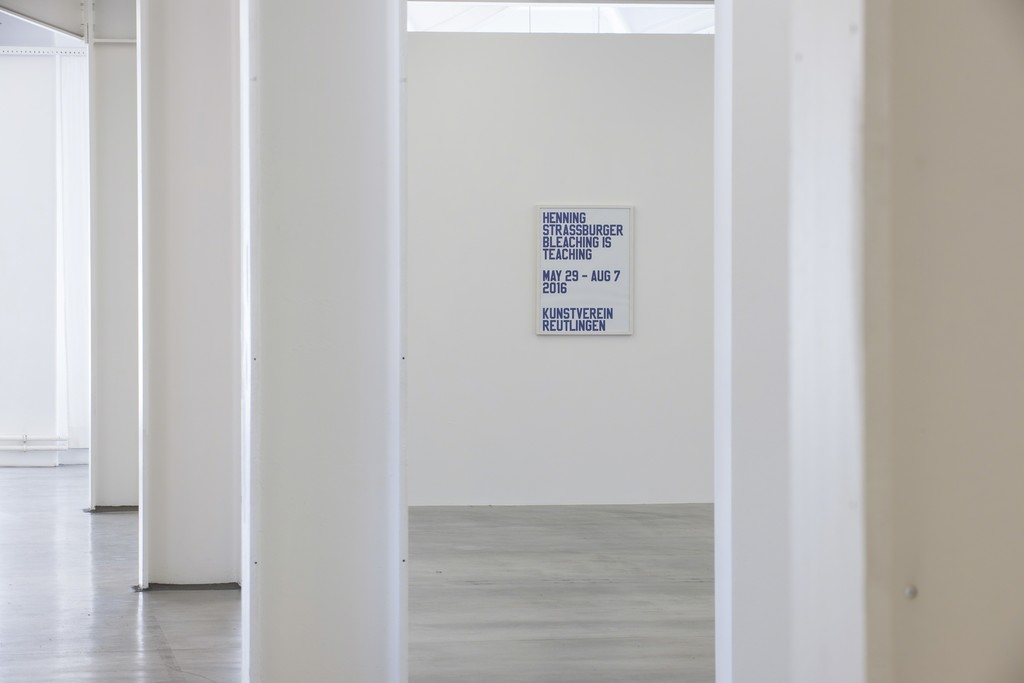 exhibition view: Henning Strassburger, Bleaching is Teaching, Kunstverein Reutlingen, May 29 – August 7, 2016. courtesy Sies + Höke Düsseldorf, BolteLang Zurich, Soy Capitán Berlin exhibition view: Henning Strassburger, Bleaching is Teaching, Kunstverein Reutlingen, May 29 – August 7, 2016. courtesy Sies + Höke Düsseldorf, BolteLang Zurich, Soy Capitán Berlin