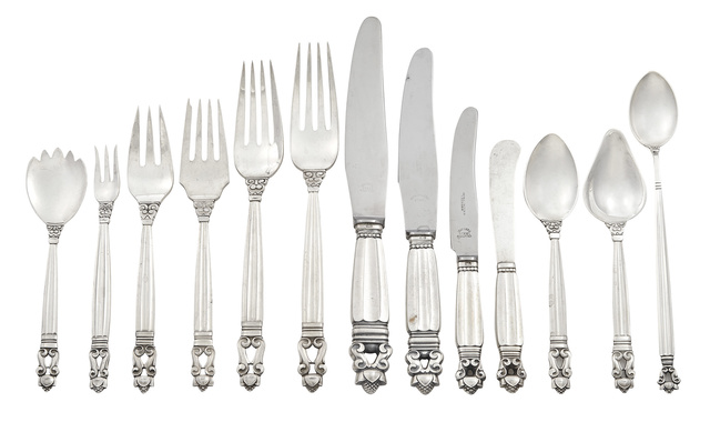 ‘Georg Jensen Sterling Silver Acorn Pattern Flatware Service’, Post-1945, Design/Decorative Art, Doyle