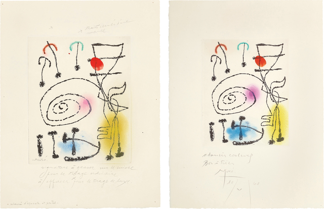 Joan Miró, ‘La mesure du temps (The Measure of Time): two impressions’, 1960, Phillips