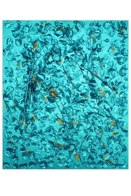 Yang Xinguang 杨心广, ‘Above the Soil (Aquamarine Blue)’, 2019, Painting, Plants, oil paint, acrylic, wood board, PMMA, Beijing Commune