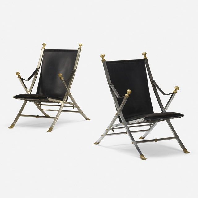 Maison Jansen, ‘folding chairs, pair’, 1972, Rago/Wright