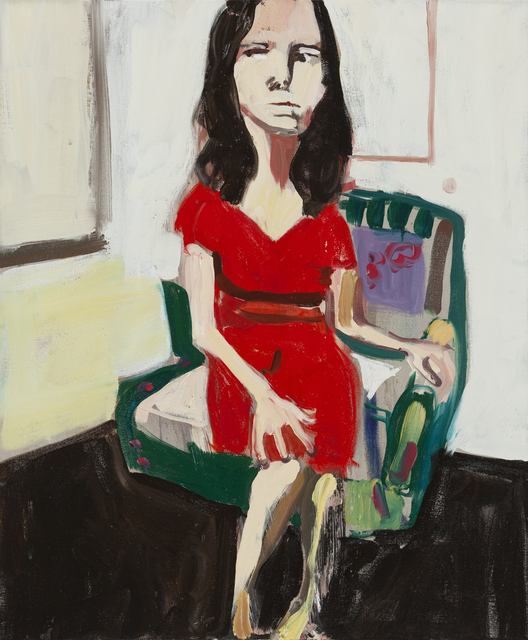 Chantal Joffe, ‘NIGHT SELF-PORTRAIT IN RED DRESS’, 2014, Cheim & Read
