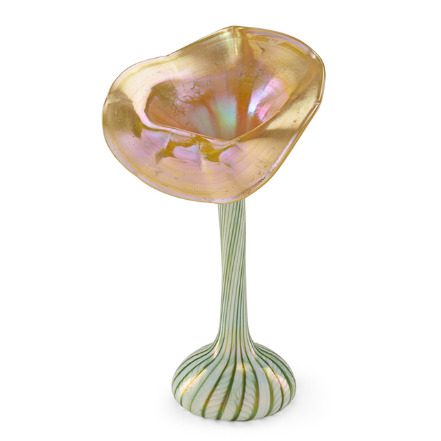 Quezal, ‘Jack-In-The-Pulpit With Pulled Feather Pattern, New York’, Early 20th C., Design/Decorative Art, Blown Glass, Rago/Wright