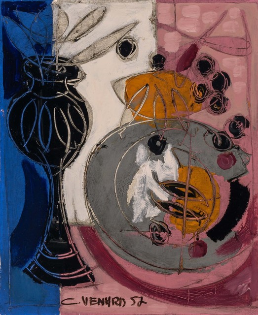 Claude Venard, ‘Still Life with Black Vase’, 1952, Painting, Oil on canvas, Doyle