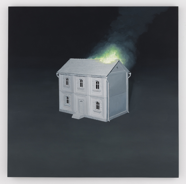 Motohide Takami, ‘Burning House’, 2019, Painting, Oil and chalk on panel, SEIZAN Gallery