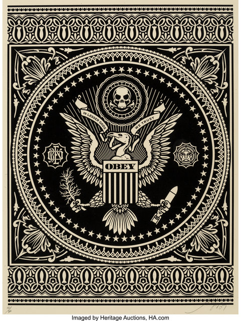 Shepard Fairey (OBEY), ‘Presidential Seal (Black and Red) (two works)’, 2007, Heritage Auctions