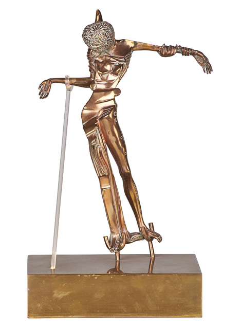Salvador Dalí, ‘Femme à la Tête de Rose’, 1981, Sculpture, Bronze, gold patina and Plexiglas on a brass base, Rago/Wright
