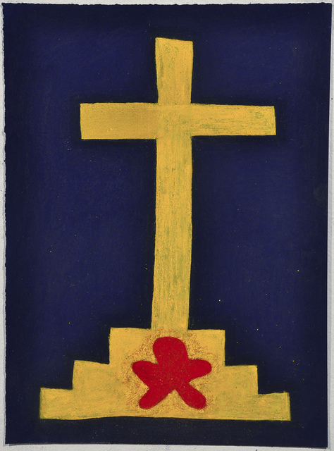 Julian Martin, ‘Untitled (Abstracted Yellow Cross on Blue)’, 2010, Fleisher/Ollman
