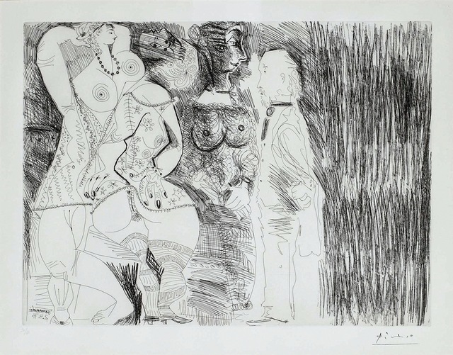 Pablo Picasso, ‘Degas imaginant, scène de séduction entre deux filles, avec Matrone hypocrite’, 1971, Galerie Céline Moine & LGFA