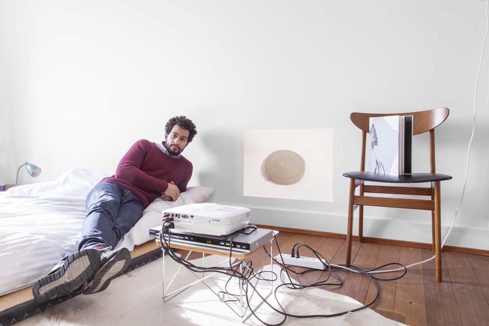 Portrait of host, in the background work by Aloïs Godinat Portrait of host, in the background work by Aloïs Godinat