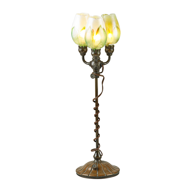 Tiffany Studios, ‘Adjustable Table Lamp With Favrile Pulled-Feather Shades, New York’, Early 20th C., Rago/Wright