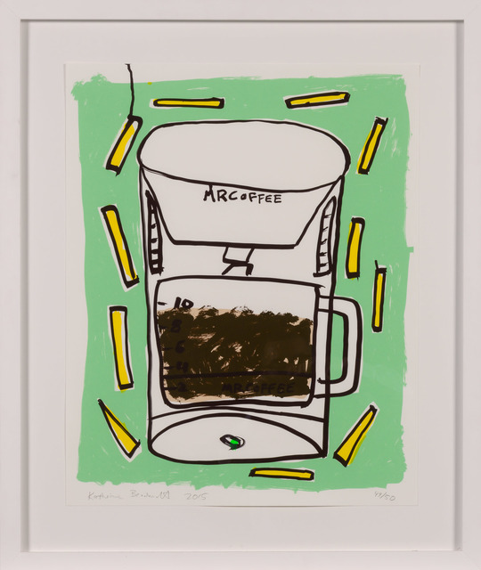 Katherine Bernhardt, ‘Mr. Coffee with Fries’, 2015, Print, Color screenprint on paper, Doyle