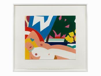 Tom Wesselman - Sunset Nude With Yellow Tulips