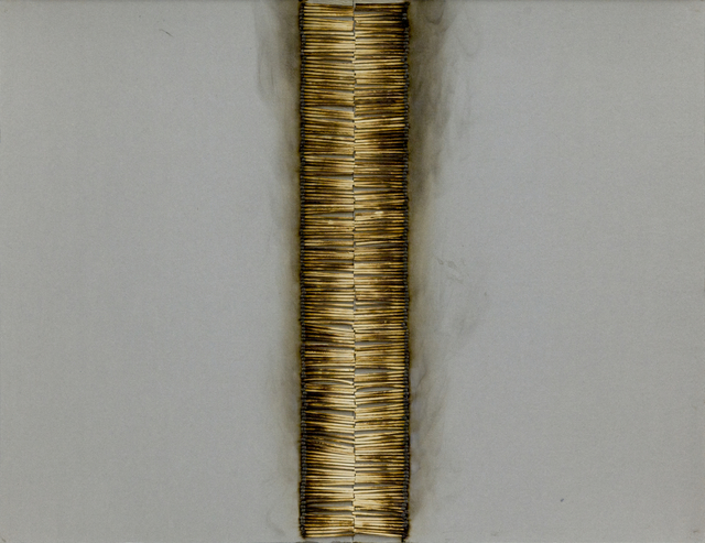 Bernard Aubertin, ‘Dessin de feu ’, 1974, Painting, Burnt matches on cardboard, ABC-ARTE