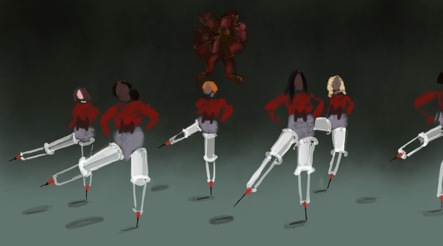 Heidi Neff, ‘Vaccine Rockettes ’, 2020, Print, Giclée Print on Cotton Rag paper (dims include mat: image size 5.625" x 10"), Amos Eno Gallery