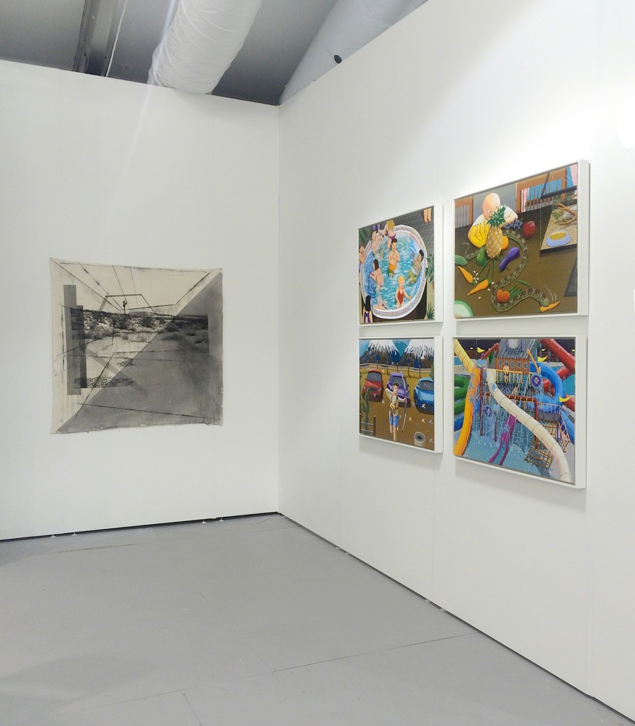 Drawing by Rodrigo Valenzuela and four paintings by Ralph Pugay. Image courtesy Rodrigo Valenzuela. Drawing by Rodrigo Valenzuela and four paintings by Ralph Pugay. Image courtesy Rodrigo Valenzuela.