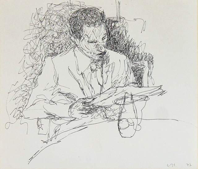 David Hockney, ‘Restaurant sketch’, 1972, Castlegate House Gallery
