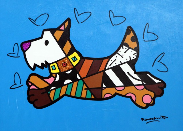 romero britto dog art