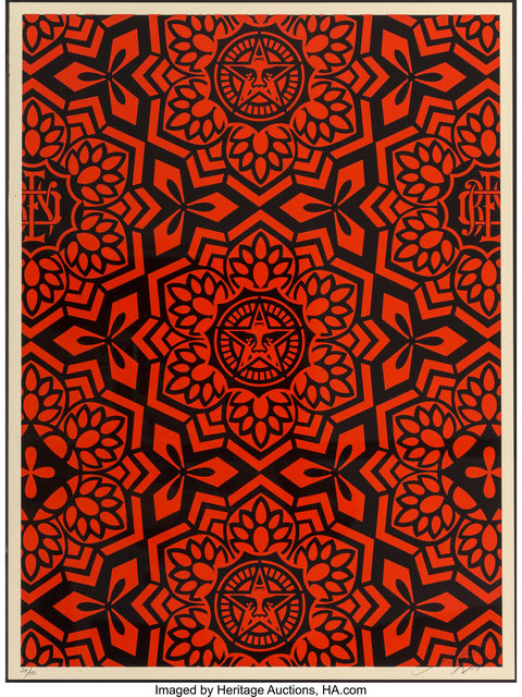 Shepard Fairey (OBEY), ‘Yen Pattern (Gold and Red/Black)’, 2007, Heritage Auctions