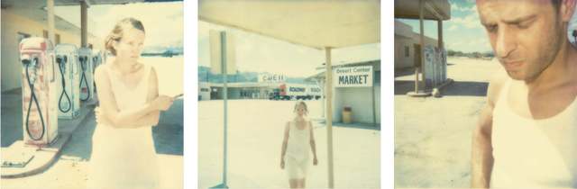 Stefanie Schneider, ‘Gasstation (triptych) - analog’, 2000, Photography, Analog C-Print, hand-printed by the artist in her own color lab in Berlin, based on 3 original Polaroids. Mounted on Aluminum with matte UV-Protection., Instantdreams