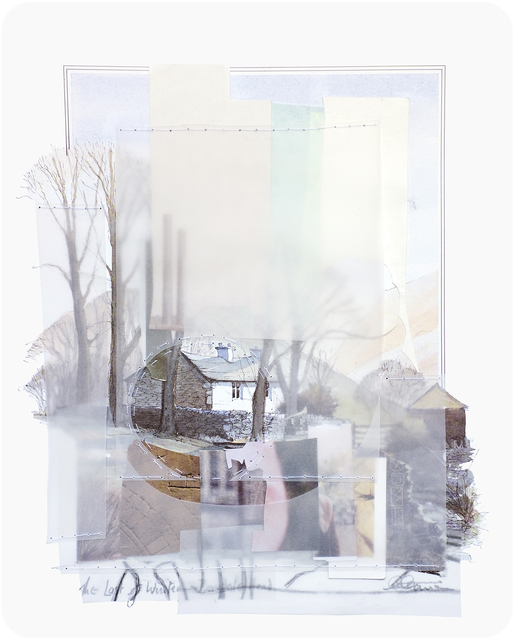 Linden Eller, ‘Last of Winter’, 2017, Drawing, Collage or other Work on Paper, Paper, vellum, and cotton thread sewn on paper, Court Tree Gallery
