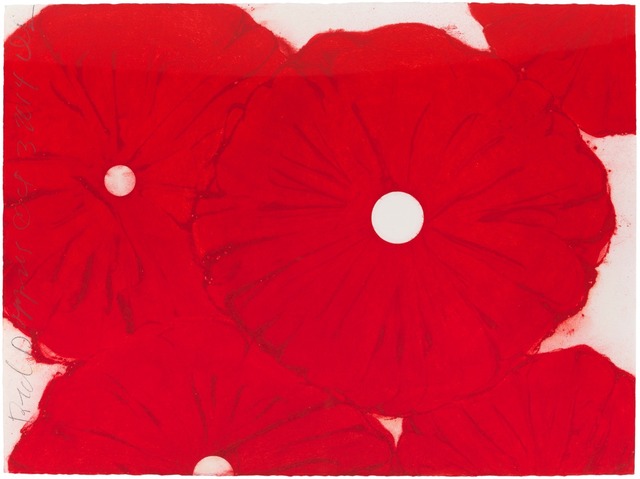 Donald Sultan, ‘Red Poppies Oct 3 2014’, 2014, Drawing, Collage or other Work on Paper, Conte pencil on paper, Galeria Senda
