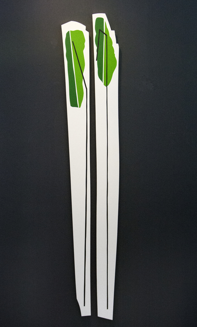 Aron Hill, ‘Tall Grass-Like Objects 1 & 2’, 2017, Painting, Acrylic Paint and Gold Leaf on Panel, Oeno Gallery