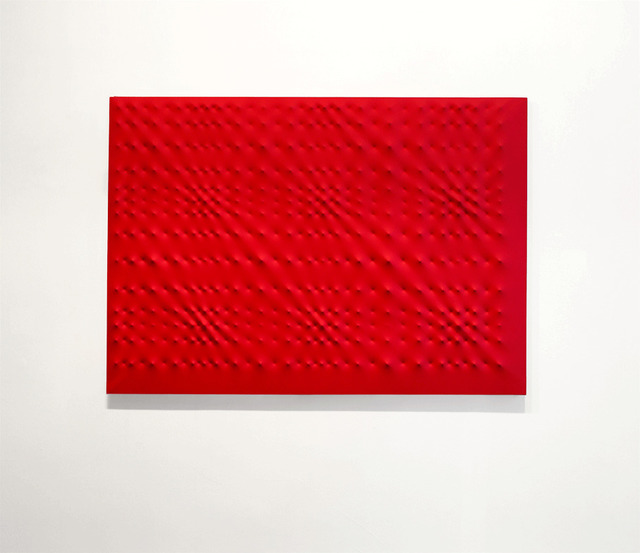Enrico Castellani, ‘Superficie rossa’, 1999, Galleria Fumagalli