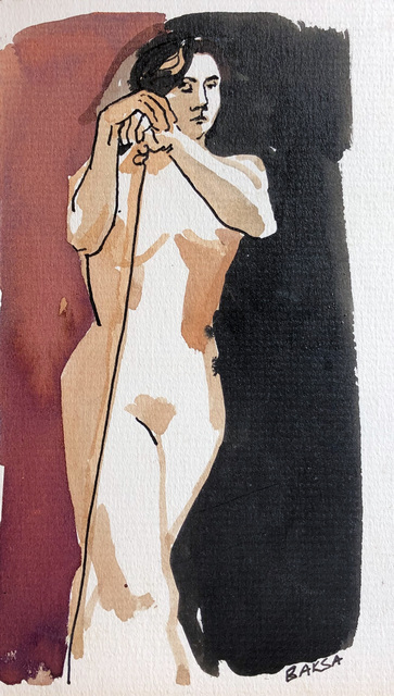 Teresa Baksa, ‘Woman with Support’, 1994, Painting, Ink/Board, Miller White Fine Arts