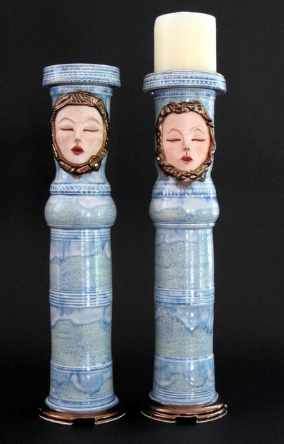 Carol Sils, ‘Shi Hu Holds a Candle - Pair of Pillar Candles’, 2018, Beatrice Wood Center for the Arts