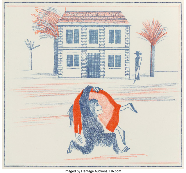 David Hockney, ‘Geography Book (Félicité's Only View From Abroad): Illustration for "A Simple Heart" of Gustave Flaubert’, 1974, Heritage Auctions