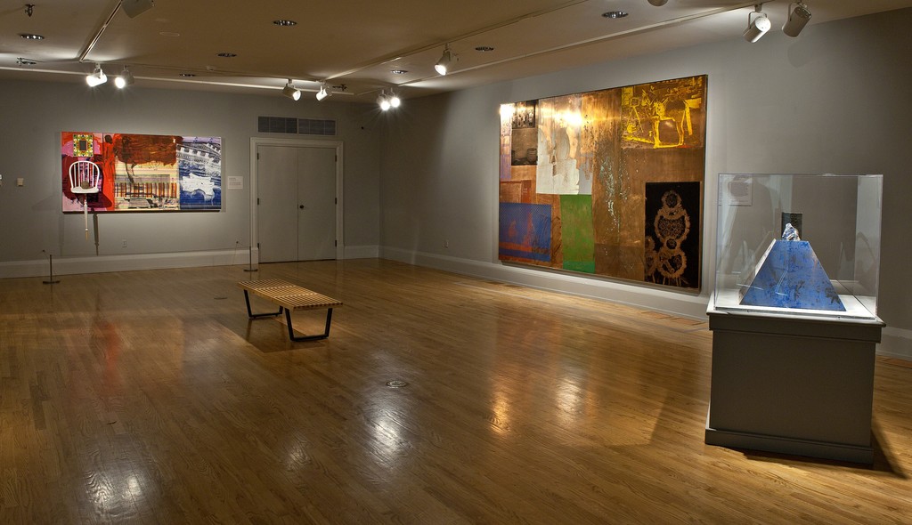 Installation view of "Robert Rauschenberg: ROCI Works from the National Gallery of Art"at the Academy Art Museum, Easton, 2015-2016. Photo: George Holzer Installation view of "Robert Rauschenberg: ROCI Works from the National Gallery of Art"at the Academy Art Museum, Easton, 2015-2016. Photo: George Holzer