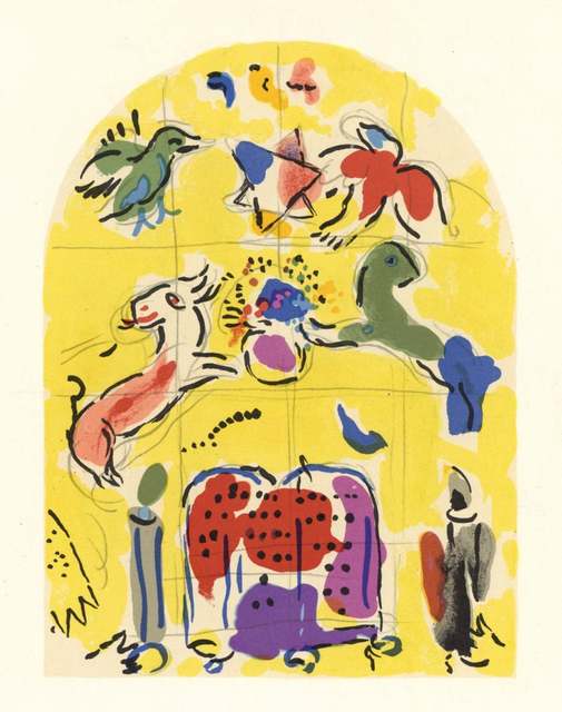 Marc Chagall, ‘The Jerusalem Windows: Levi Sketch’, 1962, Print, 20 Color Stone Lithographe, Inviere Gallery