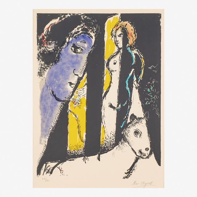 Marc Chagall, ‘Le Profil Bleu’, 1972, Print, Lithograph in colors on Arches paper (framed), Rago/Wright