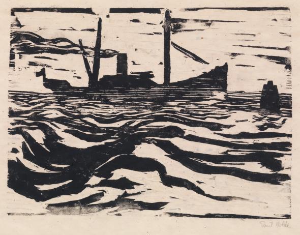 Emil Nolde, ‘FISCHDAMPFER’, 1910, Print, Woodcut, Jörg Maass Kunsthandel