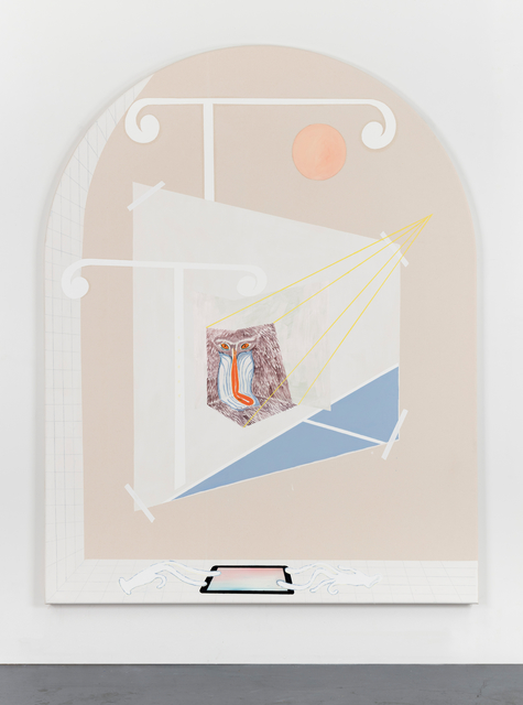 Florian Meisenberg, ‘From the Series: "Of Defective Gods & Lucid Dreams (The Museum is Closed for Renovation)’, 2017, Painting, Oil, transparent and white gesso, iridescent acrylic paint on canvas, Wentrup