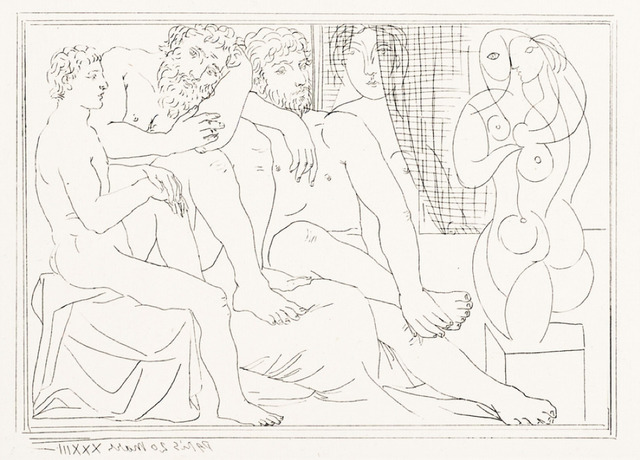 Pablo Picasso, ‘Sculpteurs, Modèles et Sculpture’, March 20-1933, Print, Original etching printed in black ink on Montval laid paper bearing the “Vollard” watermark., Galerie d'Orsay