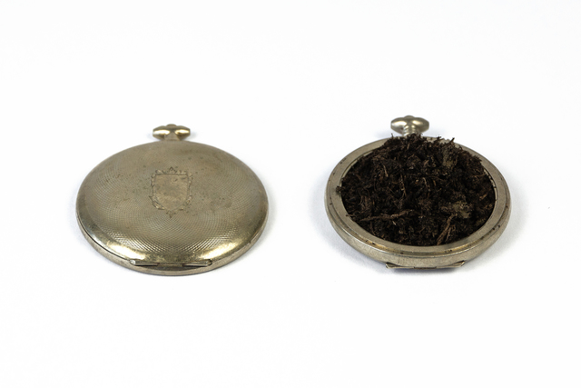 Nicolas Vionnet, ‘Always Let The Dust Settle First’, 2019, Painting, Vintage pocket watches, potting soil, Alfa Gallery