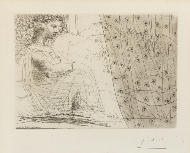 Pablo Picasso, ‘Minotaure endormi contemple par un femme (from la suite Vollard)’, 1933, Hindman