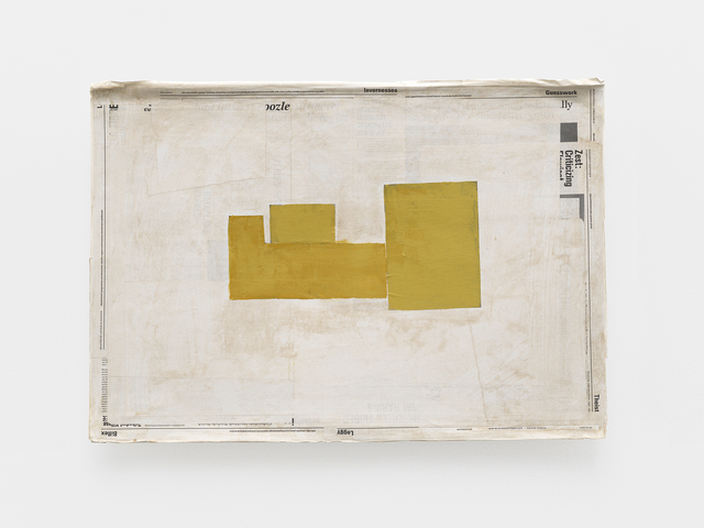 Mark Manders, ‘Composition with Yellow’, 2015-2019, Painting, Acrylic and offset print on paper, wood, Tanya Bonakdar Gallery