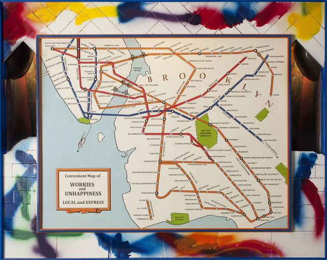Jerry Meyer, ‘Convenient Map of Worries and Unhappiness, Local and Express’, 2016, Denise Bibro Fine Art