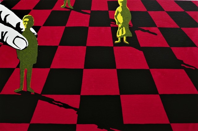 Lin Onus, ‘Pawns—Red’, 1996, Print, Screenprint on paper, Angela Tandori Fine Art