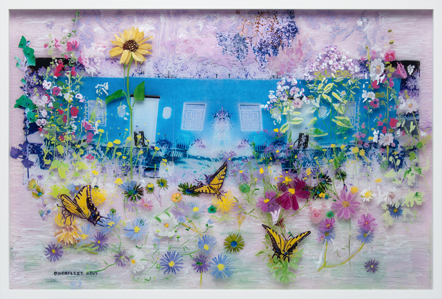 Gail Norfleet, ‘The Blue Studio’, 2017, Painting, Acrylic, photo and cut paper collage on two Lucite panels, Valley House Gallery & Sculpture Garden